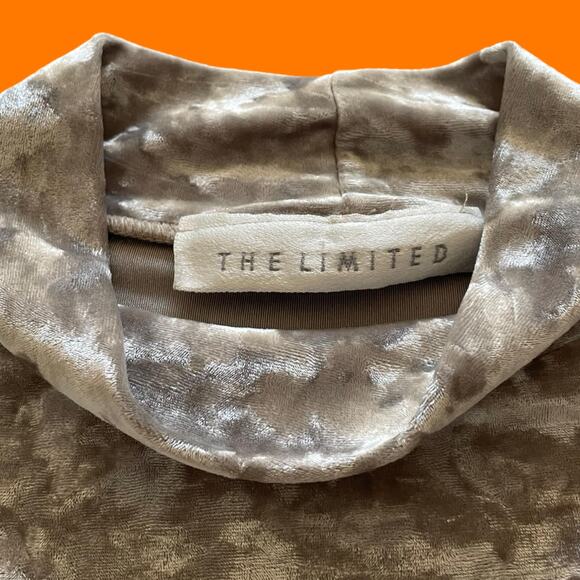 90's vintage gray silver crushed velvet mock neck bodycon top MEDIUM the limited - Picture 4 of 6